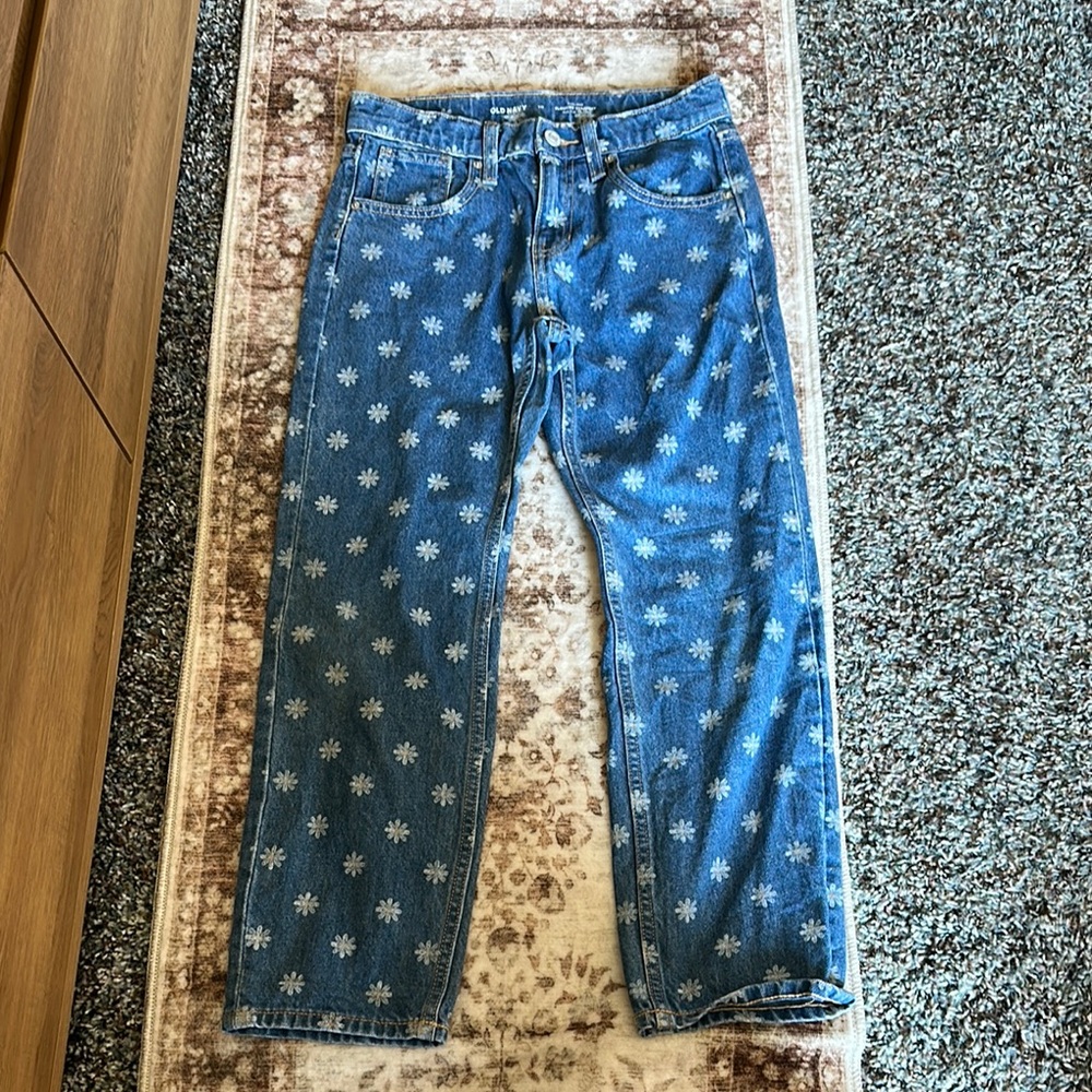 Old Navy Blue Floral Kids Jeans